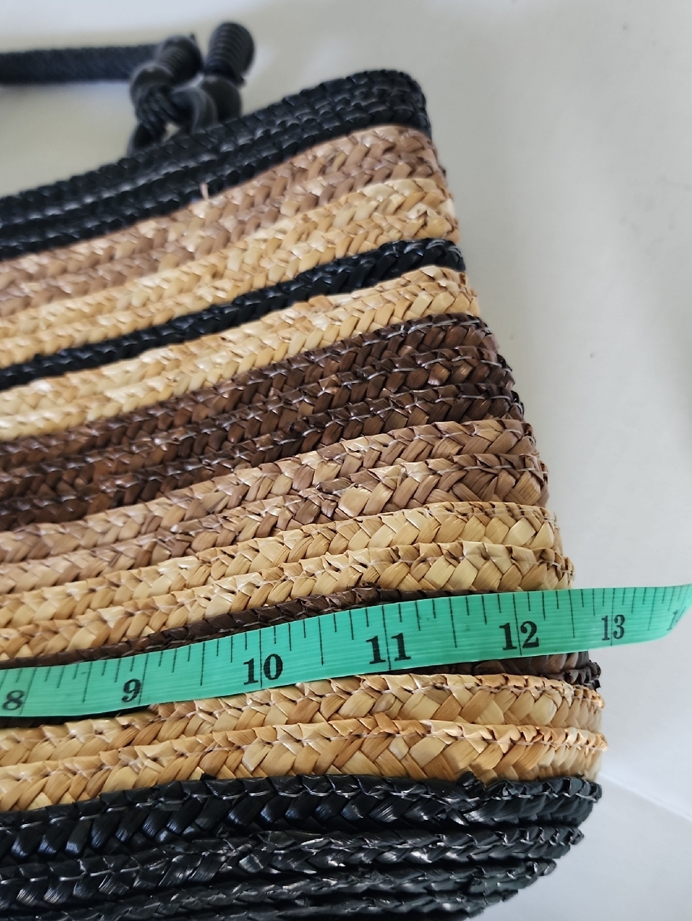 croft & barrow Striped Woven Tote in Natural, Brown and Black - Picture 7 of 12